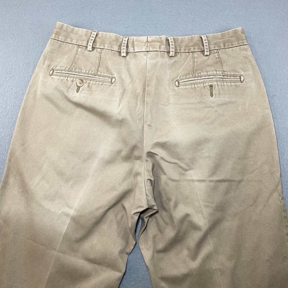 Peter Millar Tan Pima Cotton Chinos Flat Front Mens Size 33 Casual Dress Pants - Picture 5 of 9